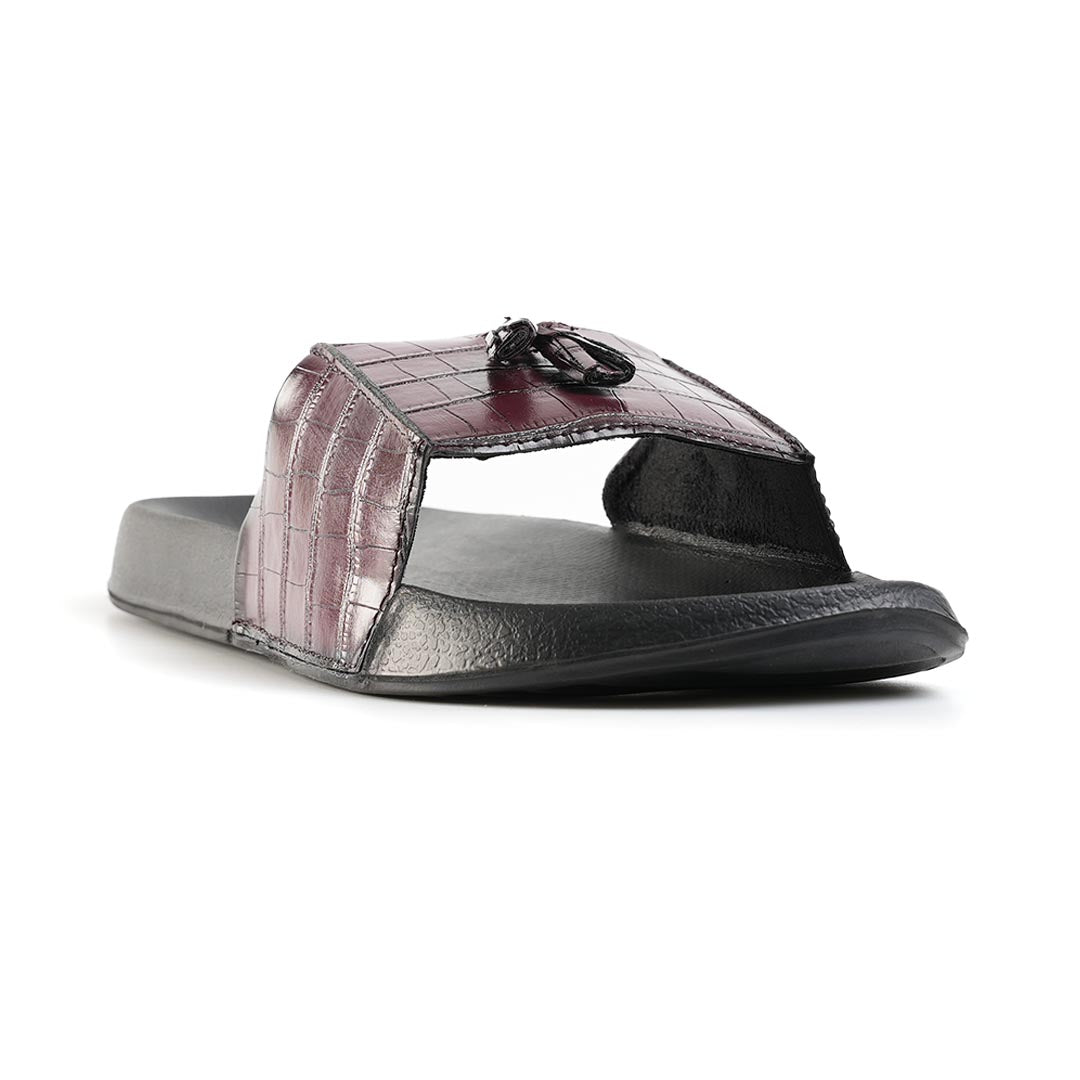 Monkstory Old Money Tassel Sliders - Burgundy