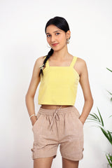 Aadya Moda Women's Bamboo Lemon Zest Strap Top