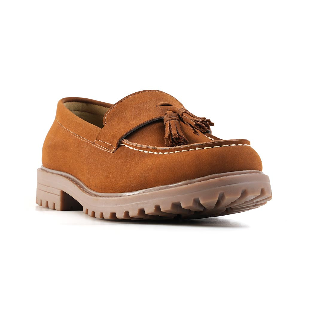 Monkstory Cosmopolitan Rugged Tassel Loafers  - Tan