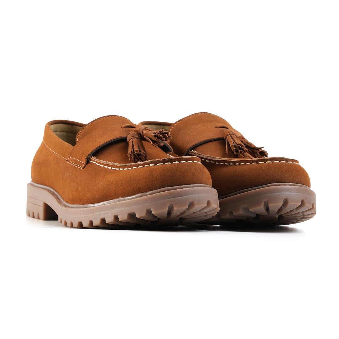 Monkstory Cosmopolitan Rugged Tassel Loafers  - Tan