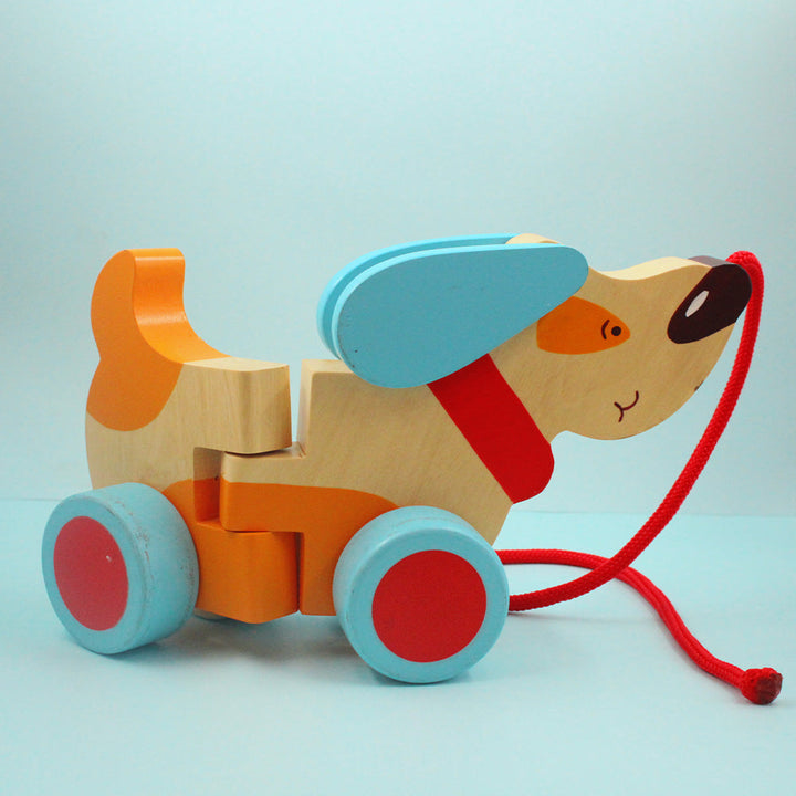 Shumee Bruno-The Dog - A Wooden Pull Along Toy