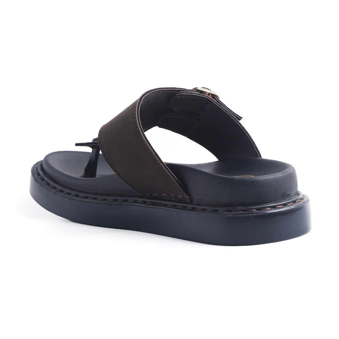 Monkstory Cosmopolitan Twin Buckle Thong Chunky Sandals – Dark Brown