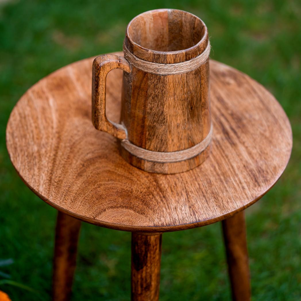 Araana Home Bulbul Wooden Beer Mug with Rope Detailing