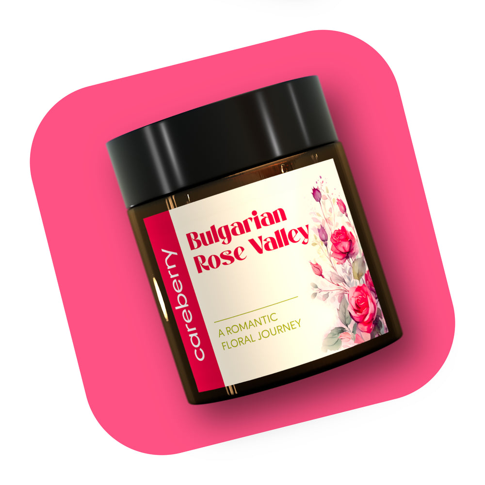 Careberry 's Bulgarian Rose Valley Candle | Romantic Symphony of Rose Aromas, 100g