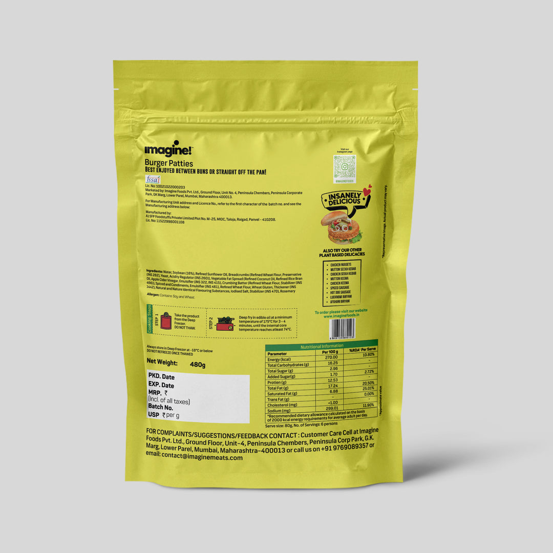 Imagine Burger Patties - 480g