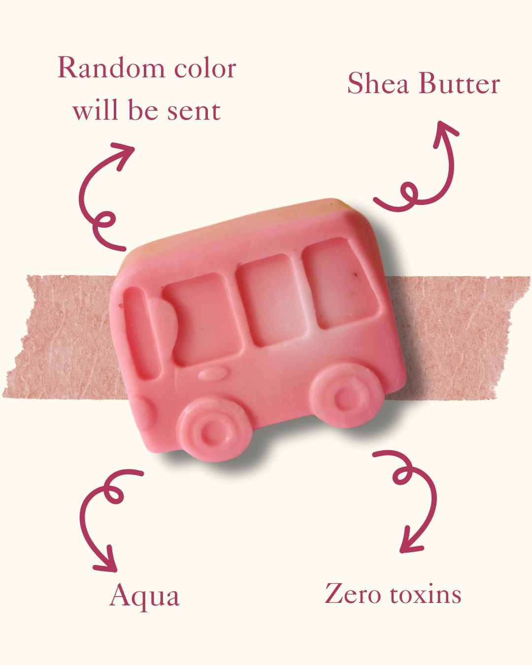 Sobek Naturals Kids Bus Shaped Shea Butter Soap Bar Set