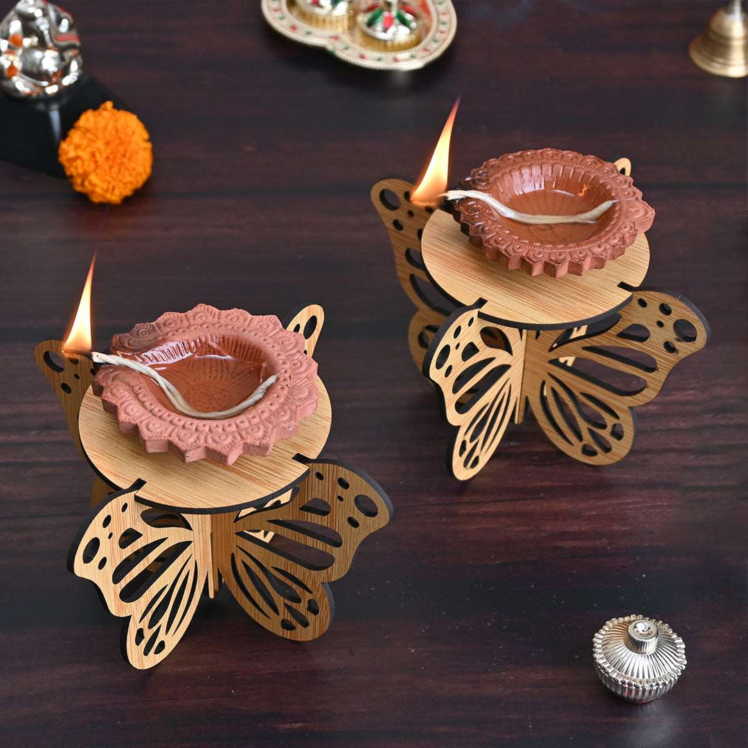 Gift Kya De Butterfly Deepak Stand | Diya Stand
