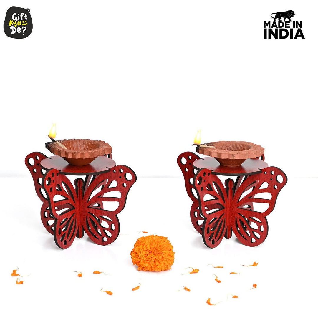 Gift Kya De Butterfly Deepak Stand | Diya Stand