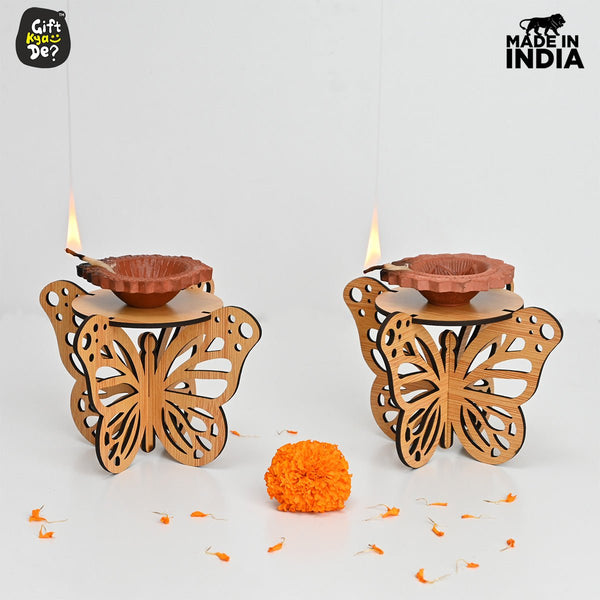 Gift Kya De Butterfly Deepak Stand | Diya Stand