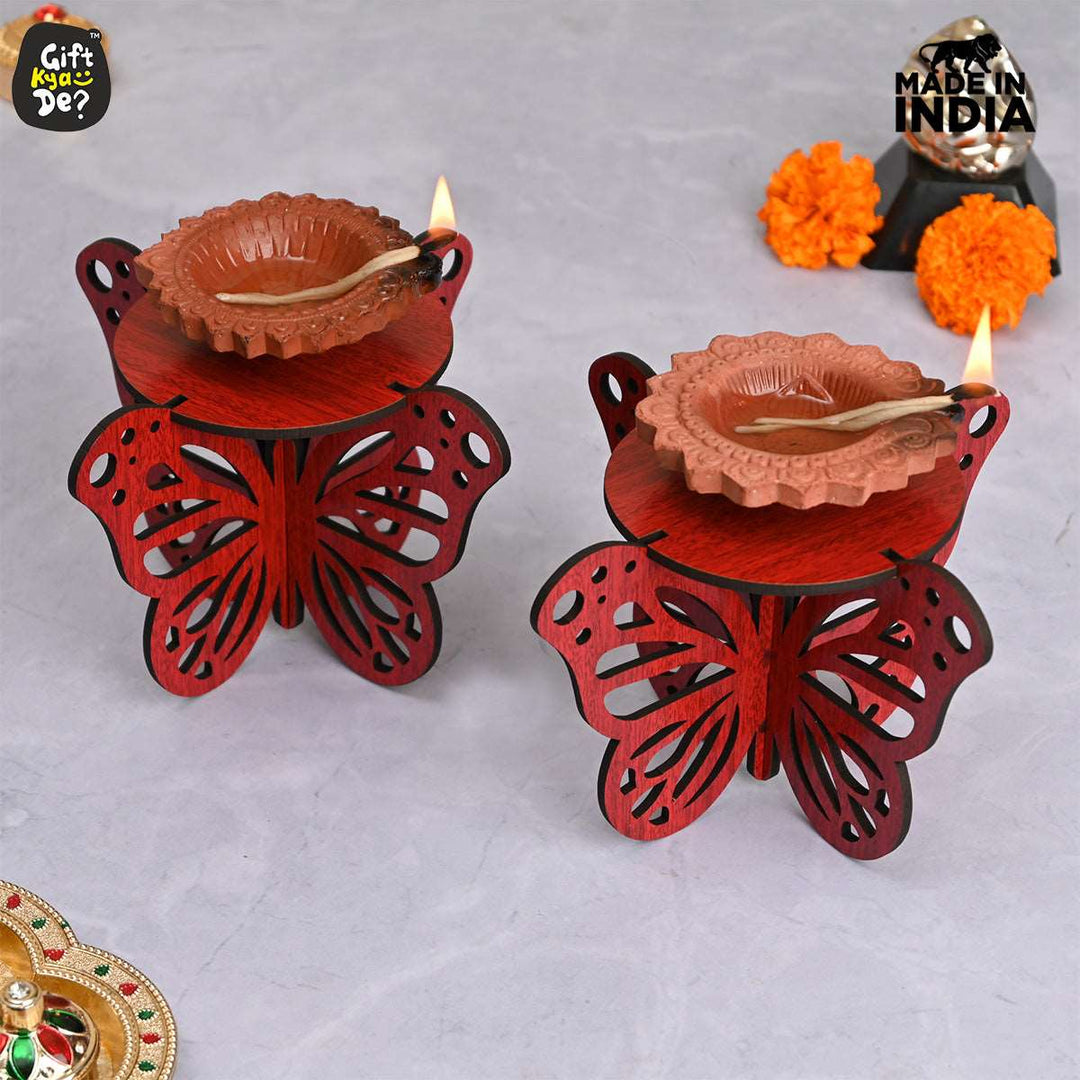 Gift Kya De Butterfly Deepak Stand | Diya Stand