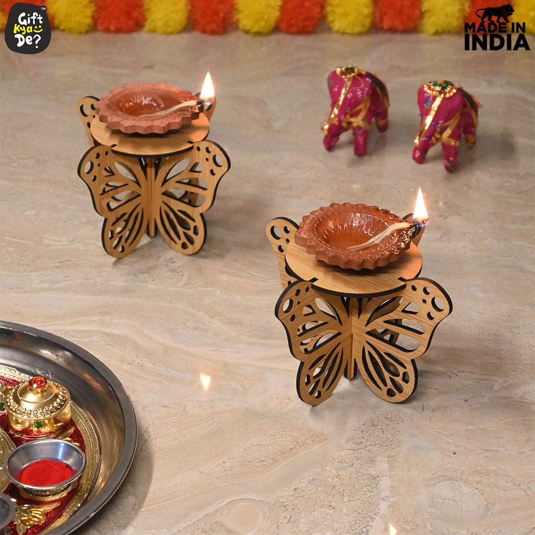 Gift Kya De Butterfly Deepak Stand | Diya Stand