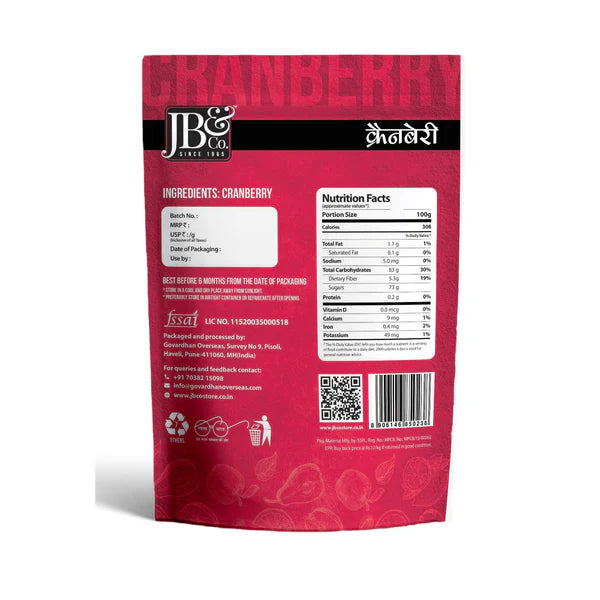 JB&CO Cranberry - American - 200 gm