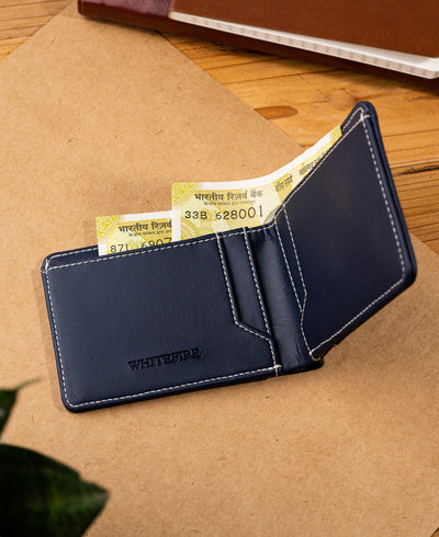 White Fire Bifold Wallet - Space Blue