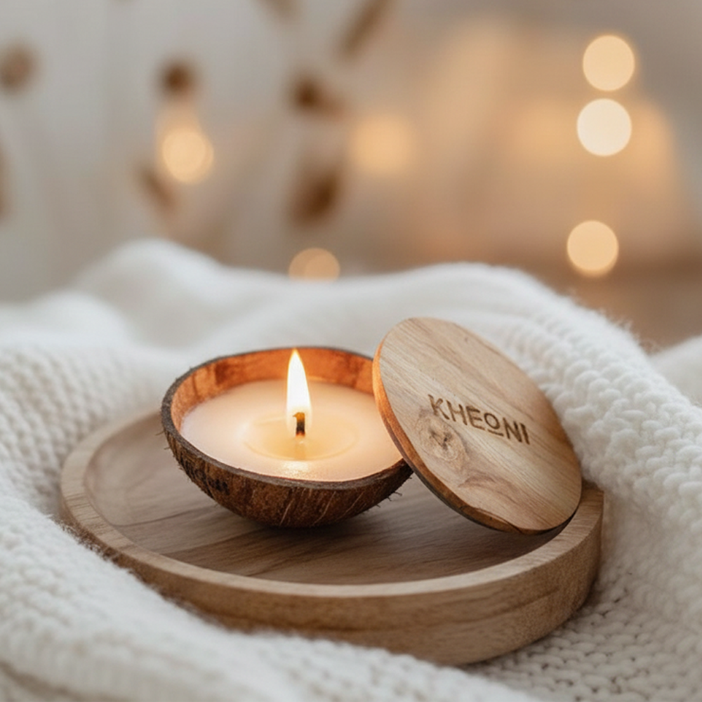 KHEONI Goji Berry Scented Candles with Sweet Fruity Fragrance for Home Decor - Pack of 6