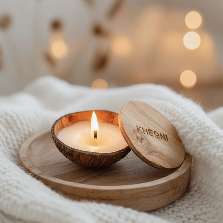 Kheoni Goji Berry Scented Candles with Sweet Fruity Fragrance for Home Decor - Pack of 6