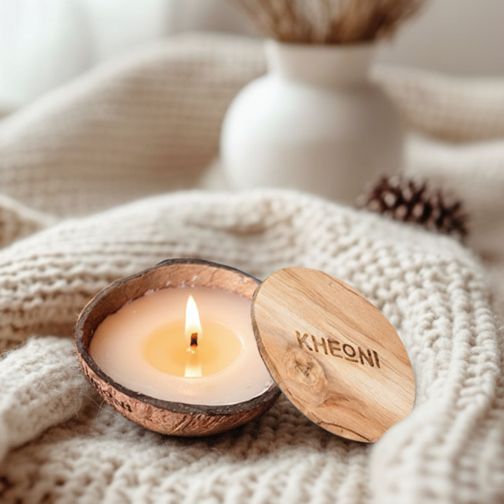 KHEONI Goji Berry Scented Candles with Sweet Fruity Fragrance for Home Decor - Pack of 6