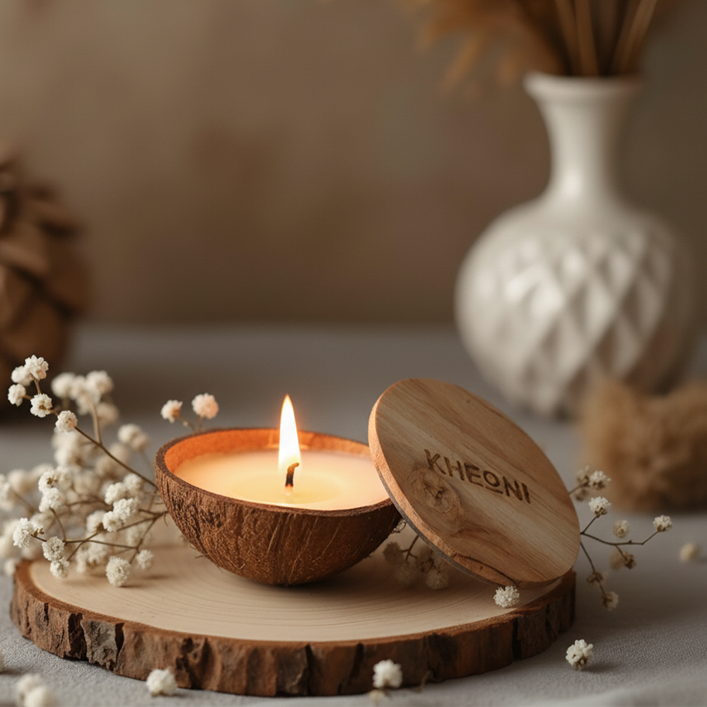 KHEONI Goji Berry Scented Candles with Sweet Fruity Fragrance for Home Decor - Pack of 6