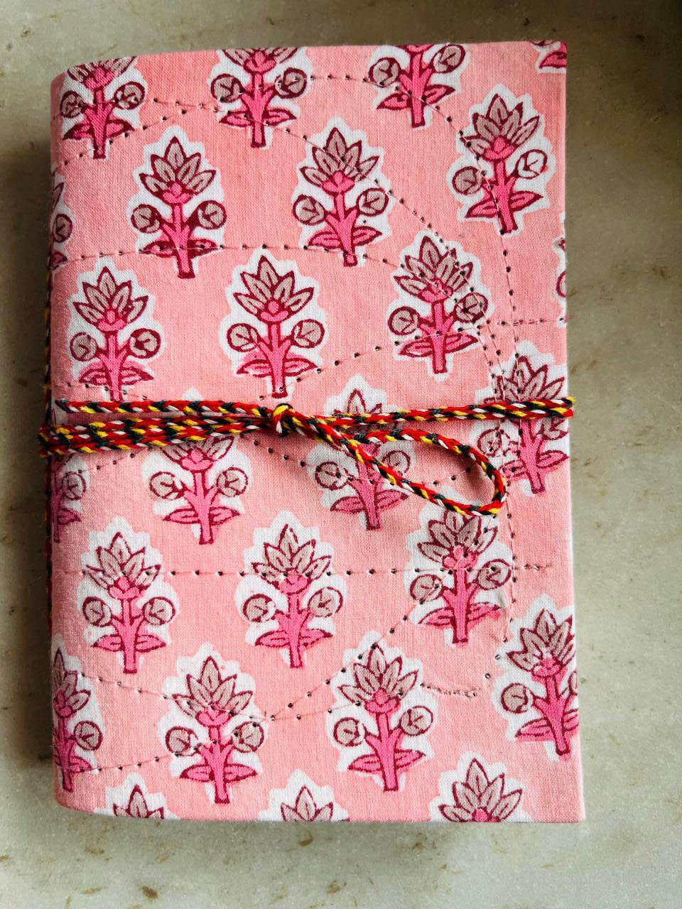 Set of 2 Handcrafted Fabric Diary | 15 × 10 cm | Peekaboo | Softbound with Strings