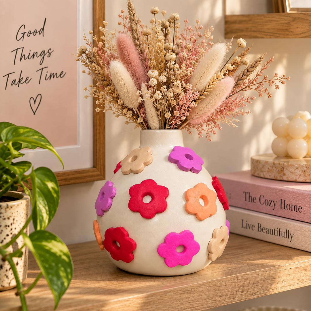 Jardin Colore – 3D Floral Ceramic Vase