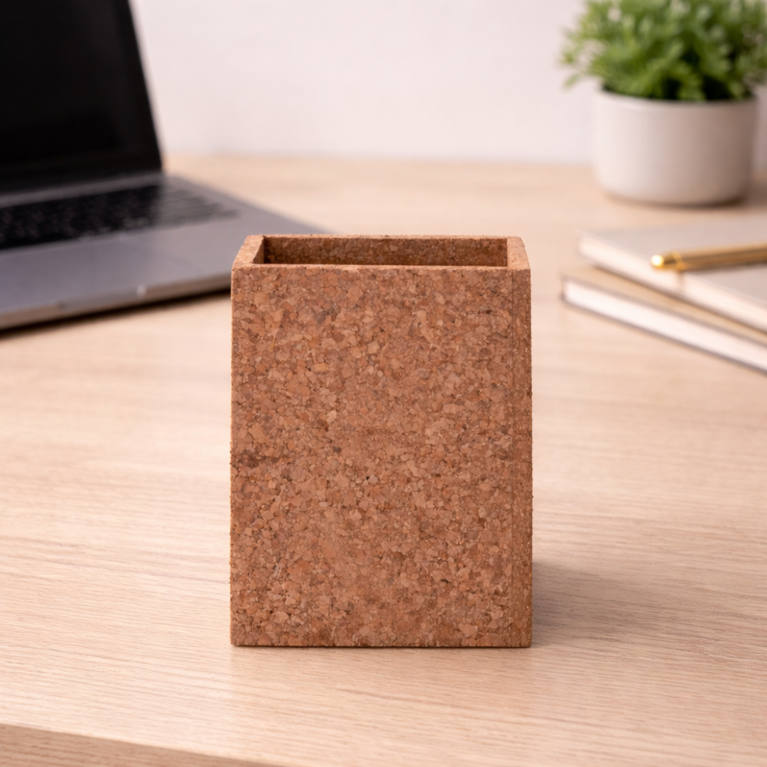 The Bamboo Bae Square Cork Stand | Natural Cork Coaster | Heat Resistant | Table Protector | Home Decor