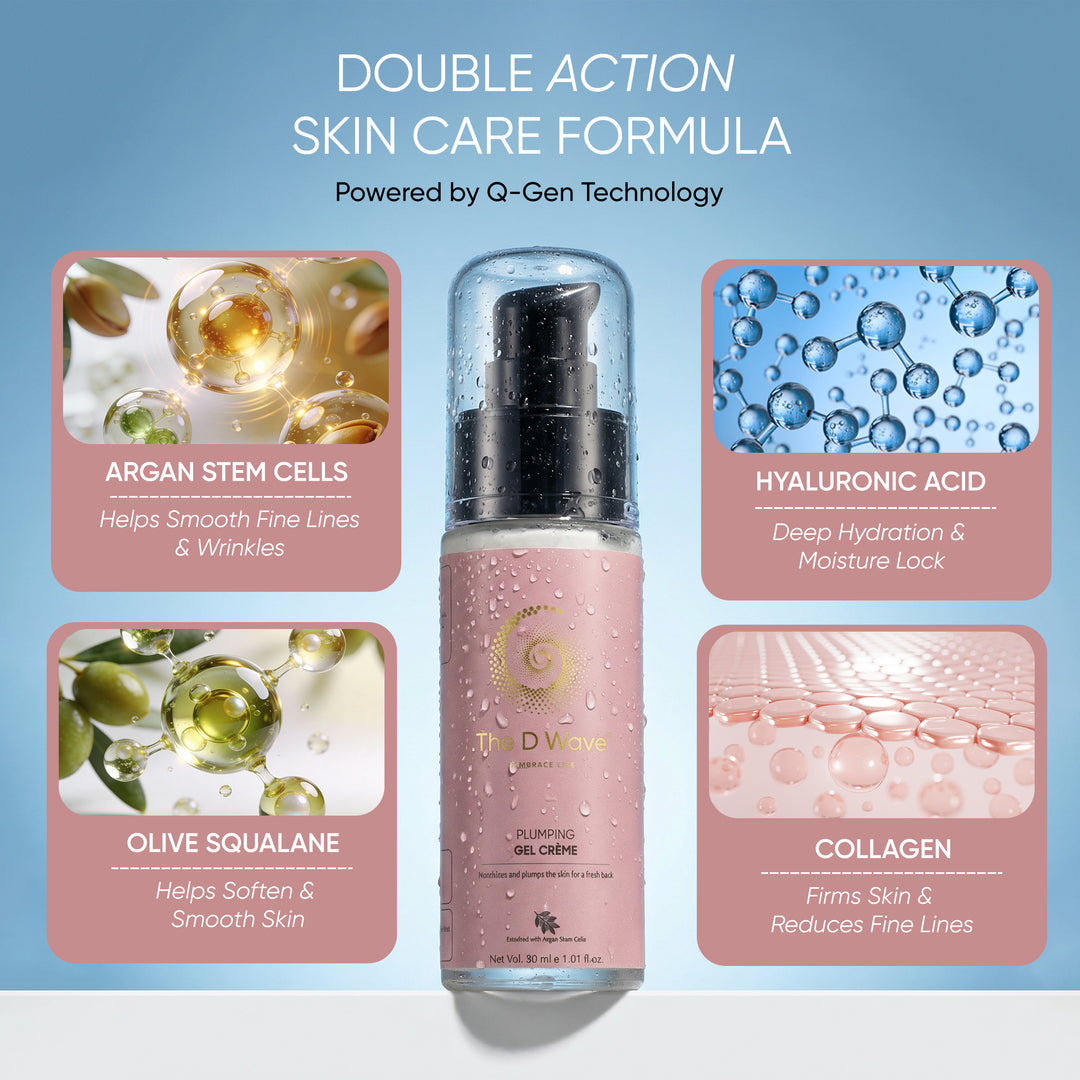 The D Wave Skin Plumping Gel Cream – 30 g | Hyaluronic Acid & Collagen Deep Hydration Face Cream for Fine Lines, Wrinkles & Helps Restore Pores