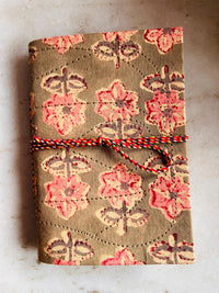 Set of 2 Handcrafted Fabric Diary | 15 × 10 cm | Peekaboo | Softbound with Strings
