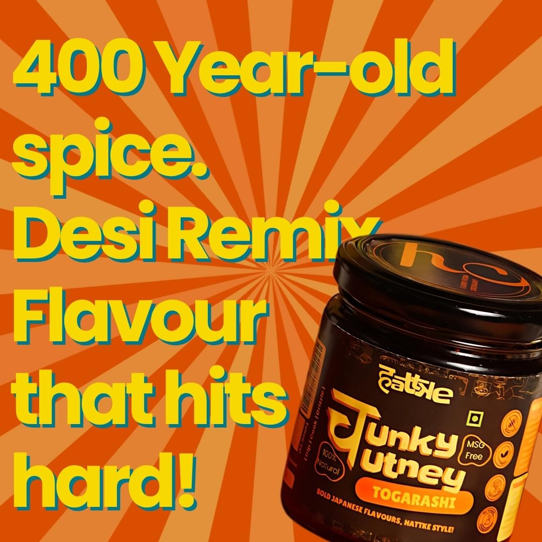 Hattke Chunky Chutney Togarashi 175gm | Used In Japanese Food, Ramen, Soups, Noodles, Rice Cakes, Vegetable Masala, Sauces | 7 Spice Mix (Nanami/Schichimi Togarashi) | Japanese seasoning mix