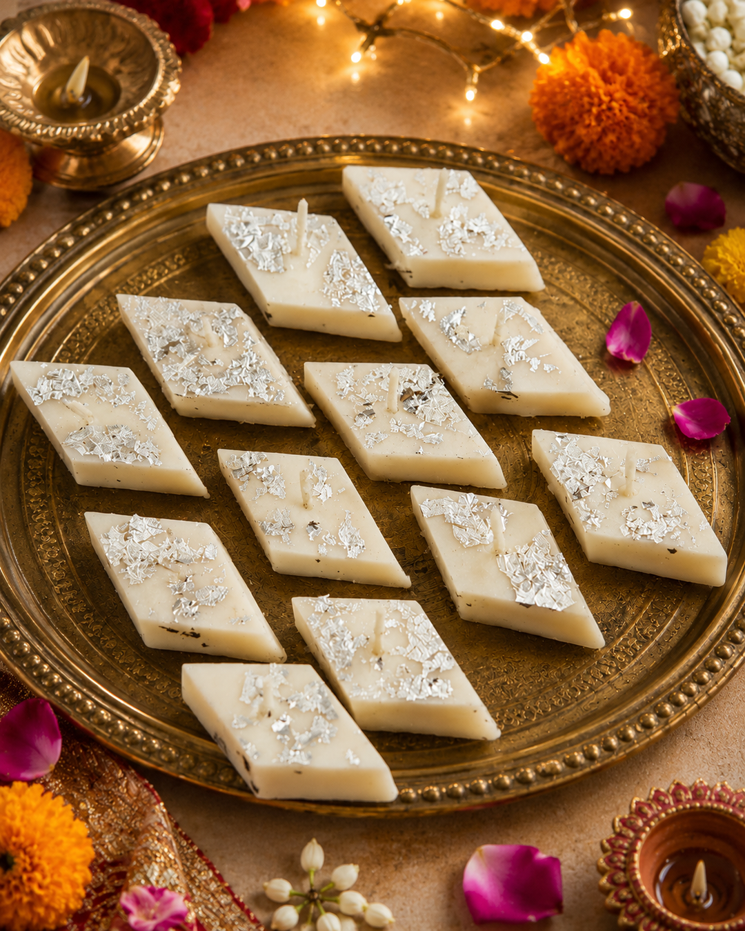Kaju Katli Soy Wax Candles | Diwali Special | Festive Candles
