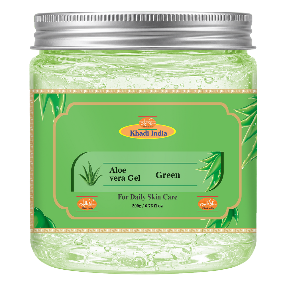 khadi care Herbal Aloevera Gel with Liquorice & Cucumber Extracts (Green) - 200g