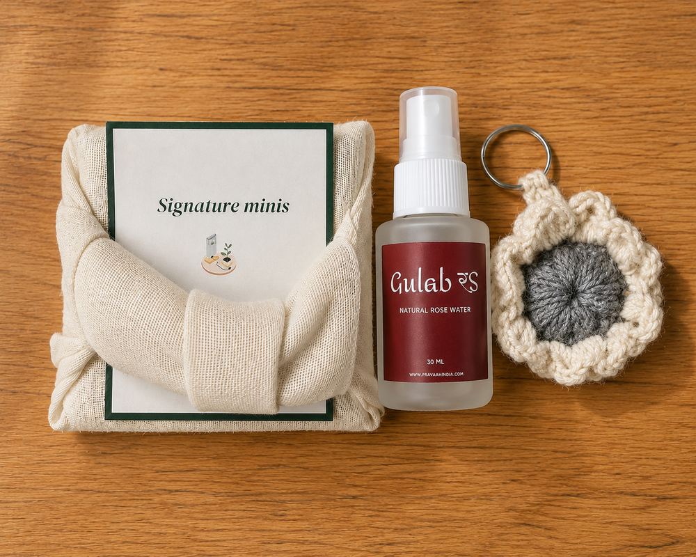 Signature Minis Travel | Luxury Handmade Rakhi Gift Box | Sustainable Travel Gift Hamper | Premium Gift for Brother & Sister | Pravaah