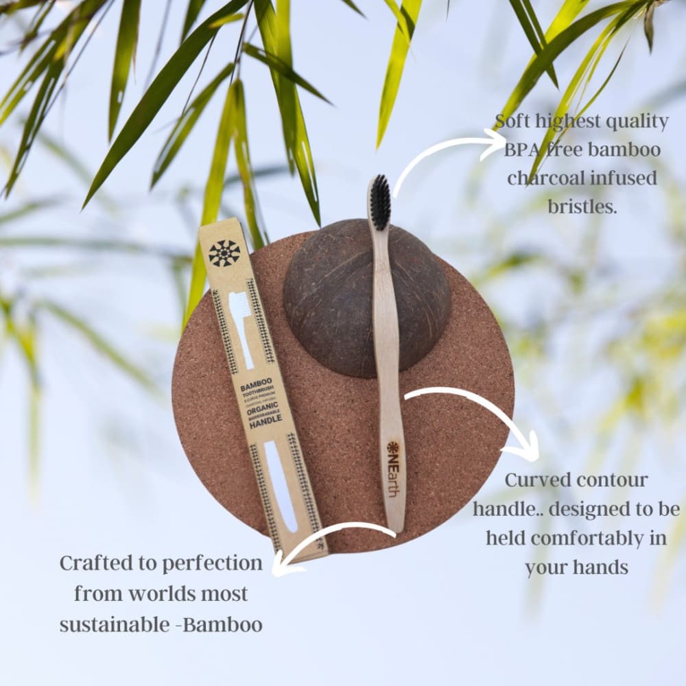 ONEarth Charcoal Premium Bamboo Toothbrush