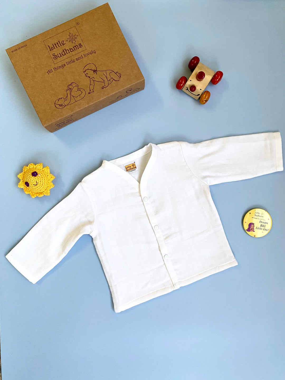 Little Sudhams Organic Cotton Muslin Baby Full-Sleeve Set