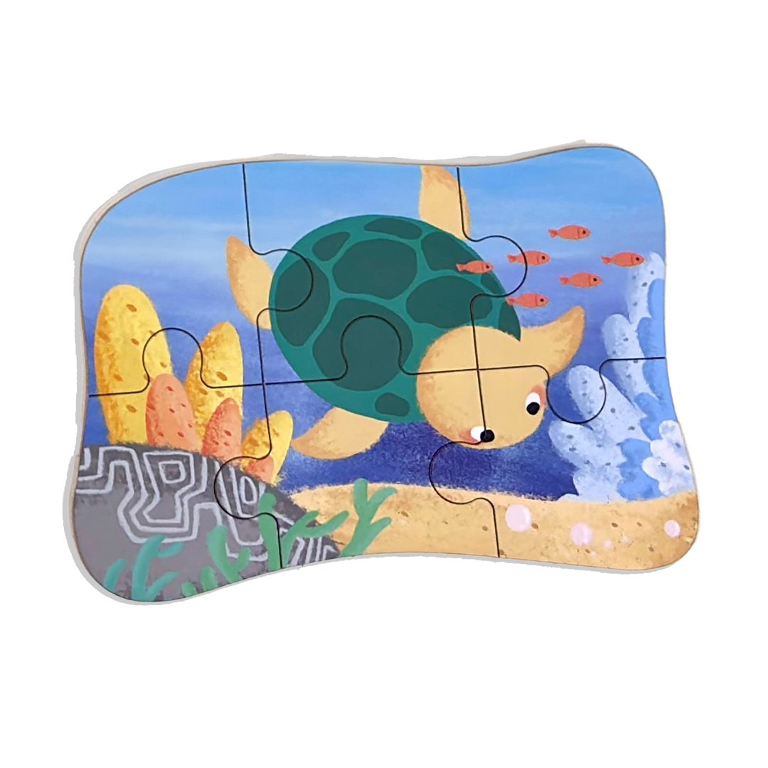 Wudly Wooden Progressive Puzzle Metal Box sea creature