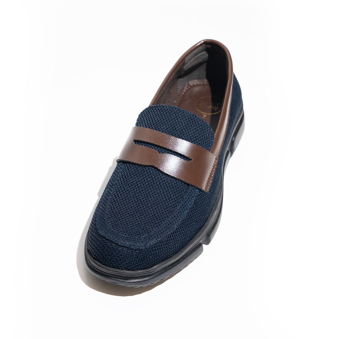 Monkstory Gravity Lift Supreme Comfort Mesh Slip-On Sneakers - Navy & Brown