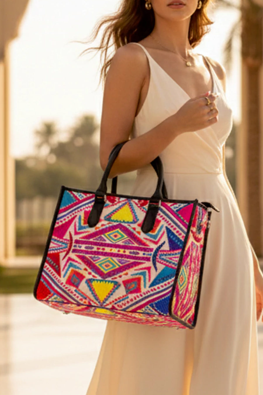 Charlotte Handloom Box Tote Bag