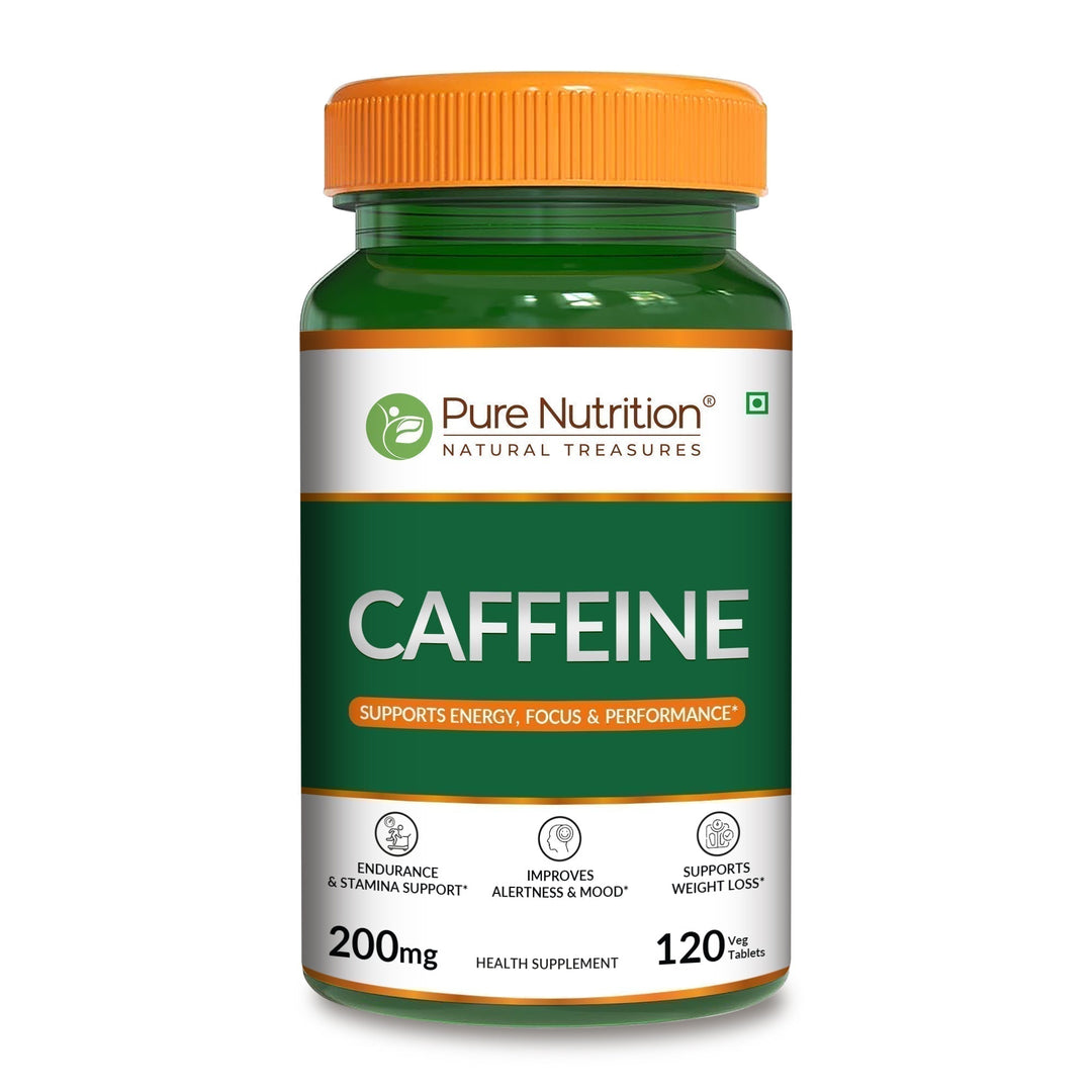 Caffeine 200mg Tablets Energy, Focus & Stamina Support | 120 Veg Tablets