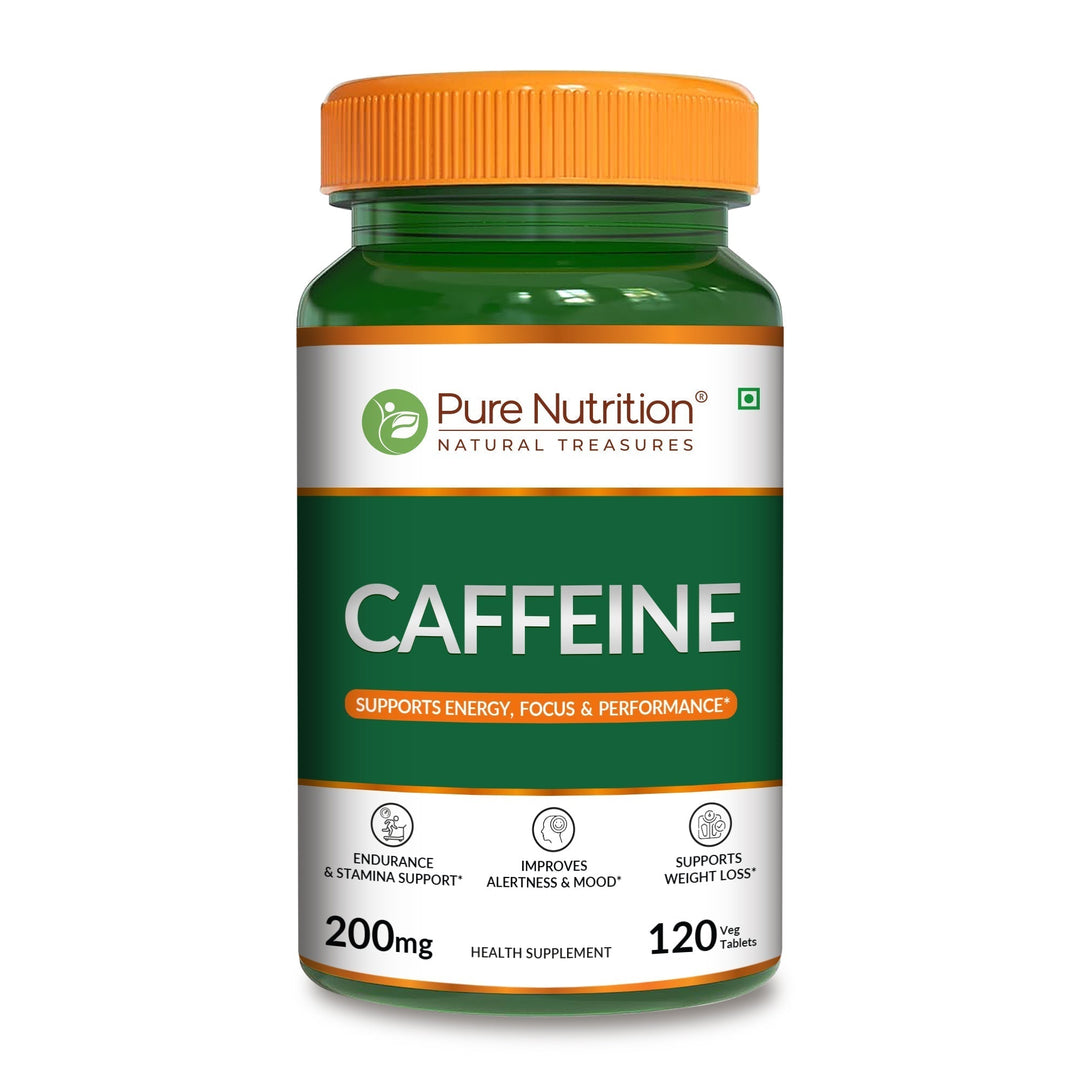Caffeine 200mg Tablets Energy, Focus & Stamina Support | 120 Veg Tablets