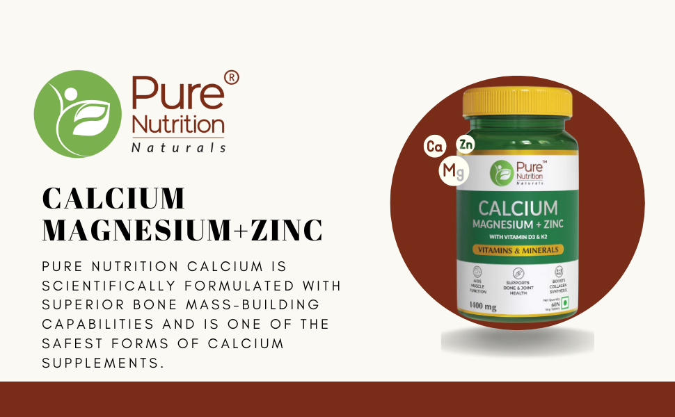 Calcium Magnesium Zinc with Vitamin D3 & K2  Bone & Muscle Support | 60 Tabs | 120 Tabs