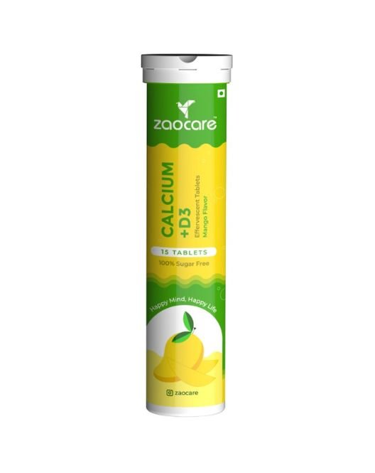 Zaocare Calcium & vitamin D3 effervescent tablets | for bone, teeth & muscle health | 100% vegan