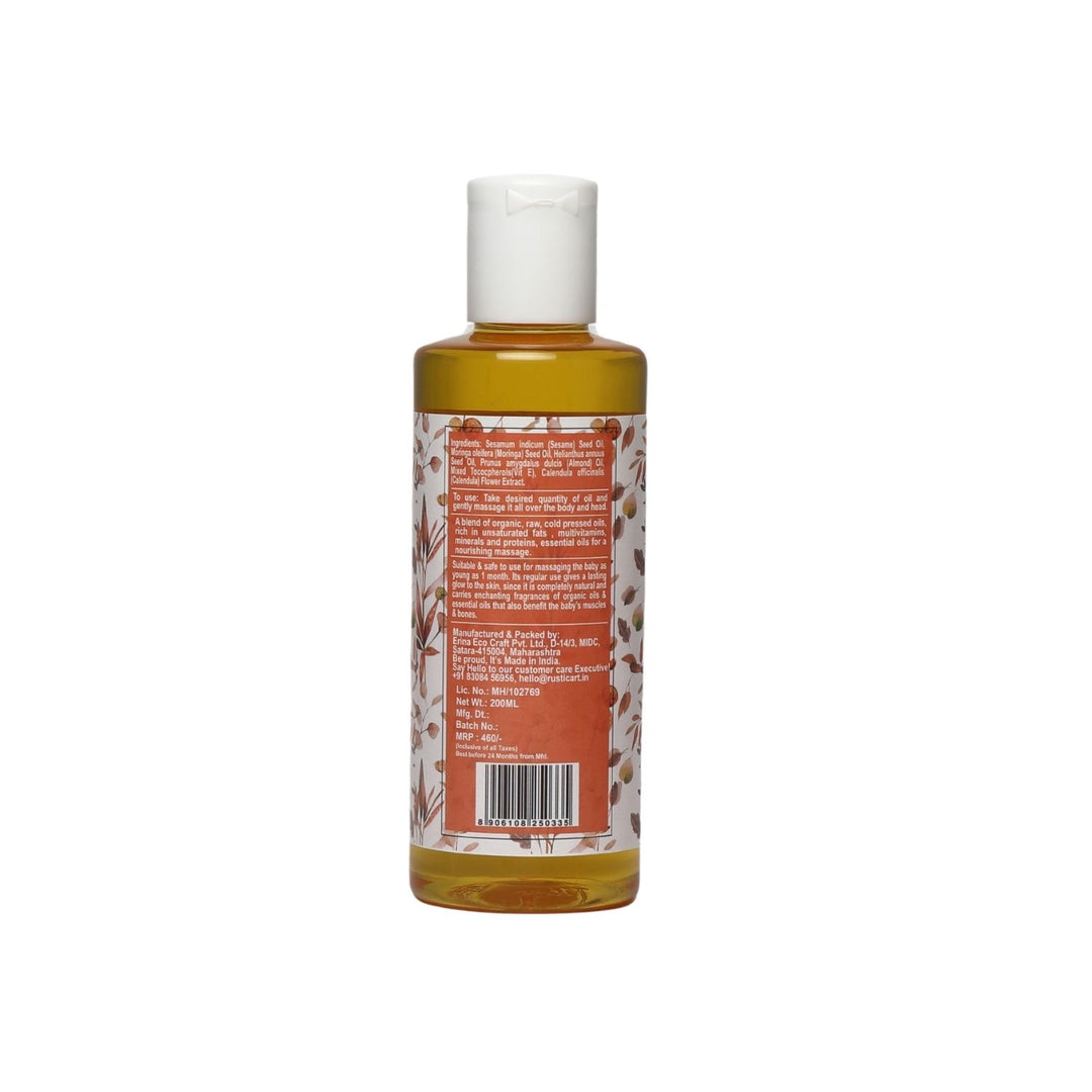 Rustic Art Organic Calendula Baby Massage Oil (200ml)
