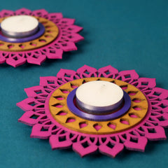 BambaiSe Regular T light Holder - Rani Pink