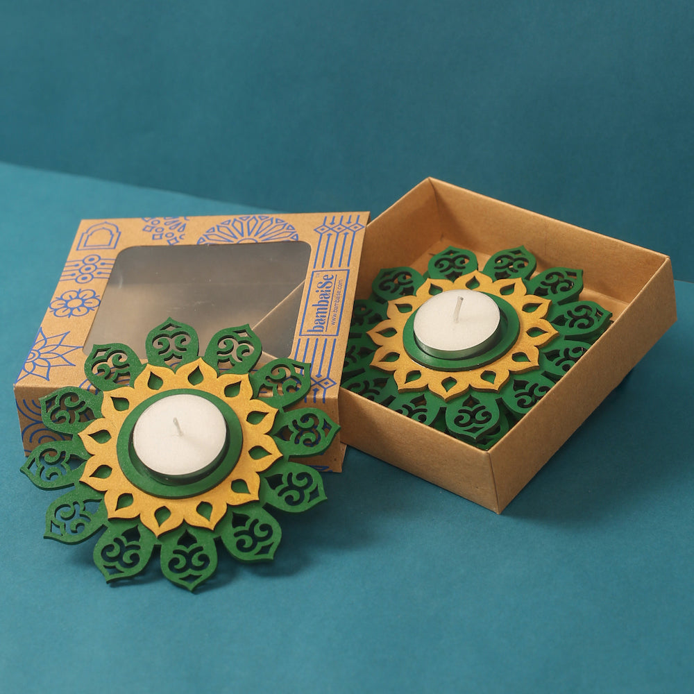 BambaiSe Regular T light Holder - Royal Green