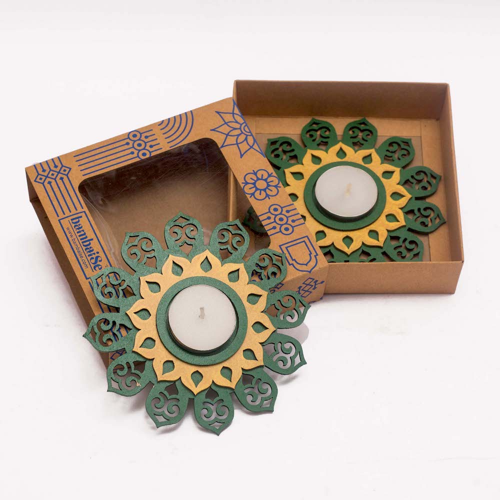 BambaiSe Regular T light Holder - Royal Green
