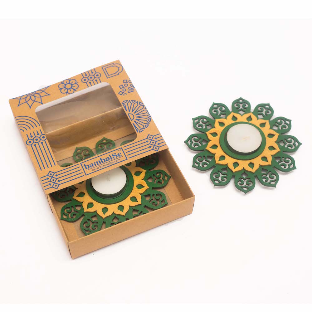BambaiSe Regular T light Holder - Royal Green