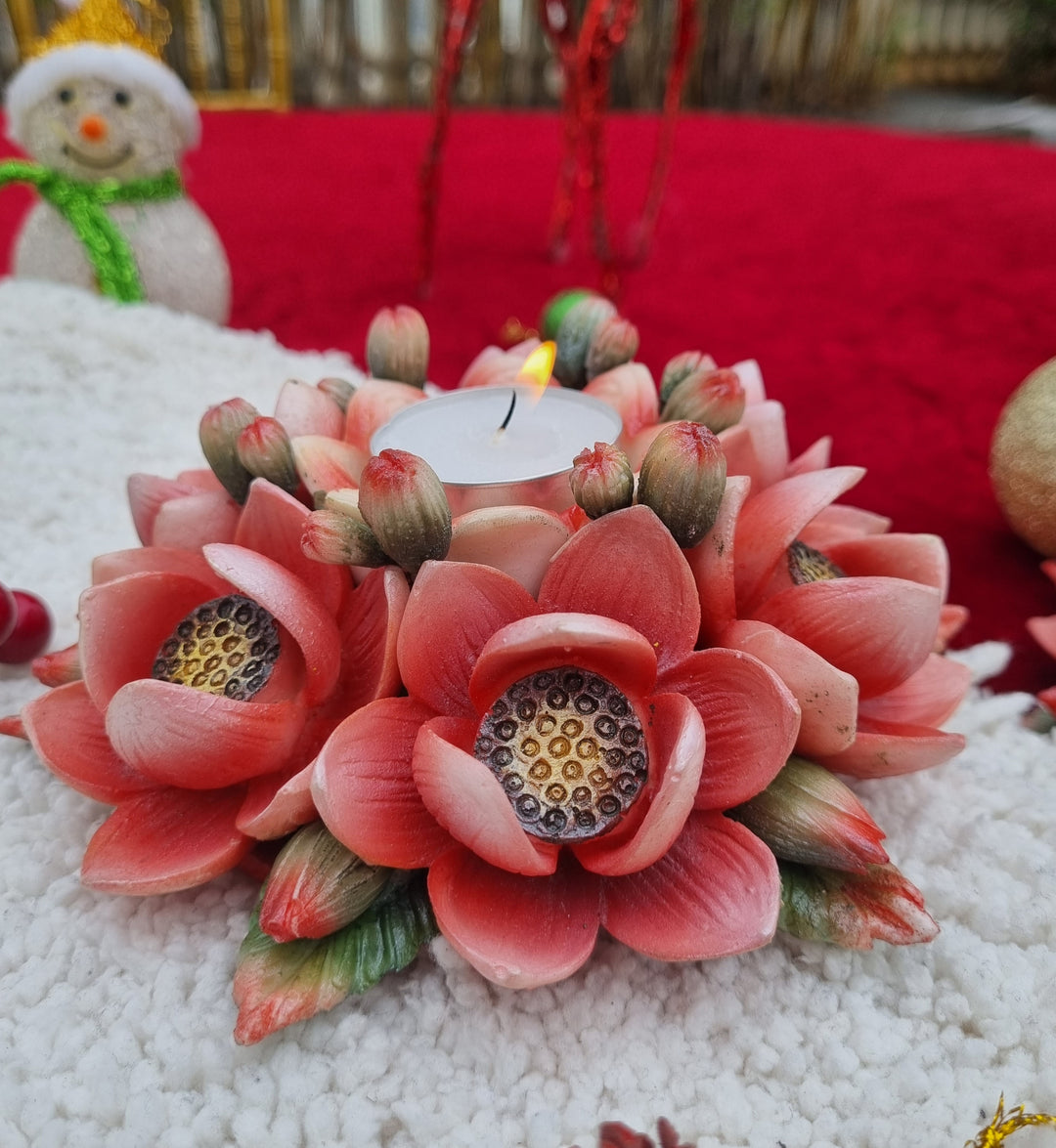 THE ASF SHOP Multi-Lotus Bouquet Tealight Holder