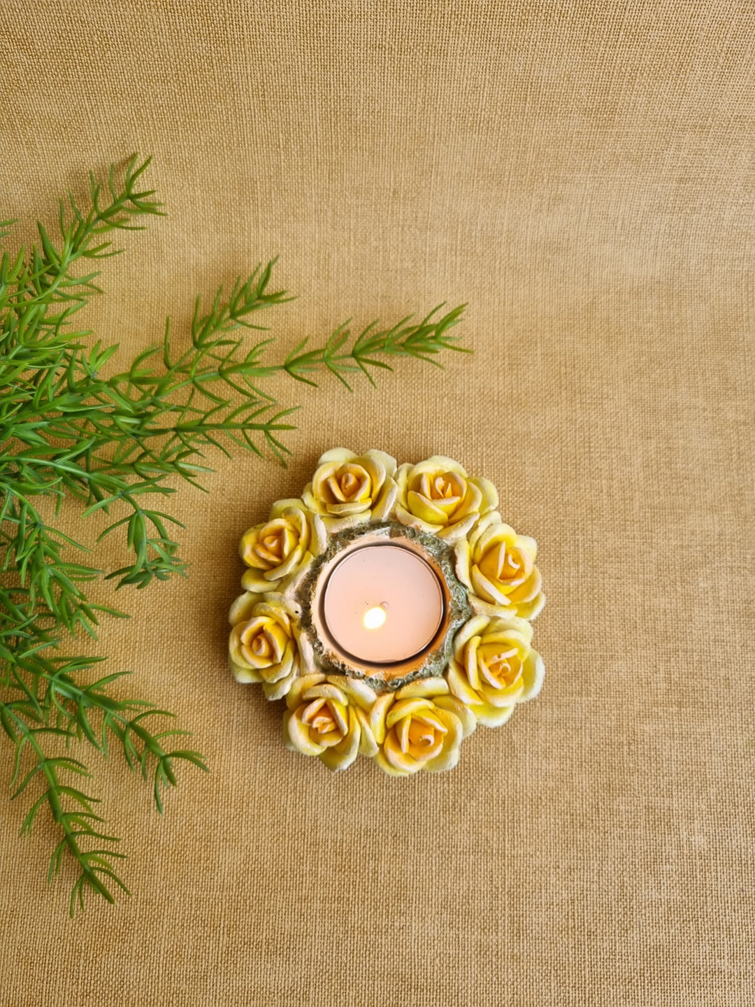 THE ASF SHOP Rosy Yellow Tealight Holder
