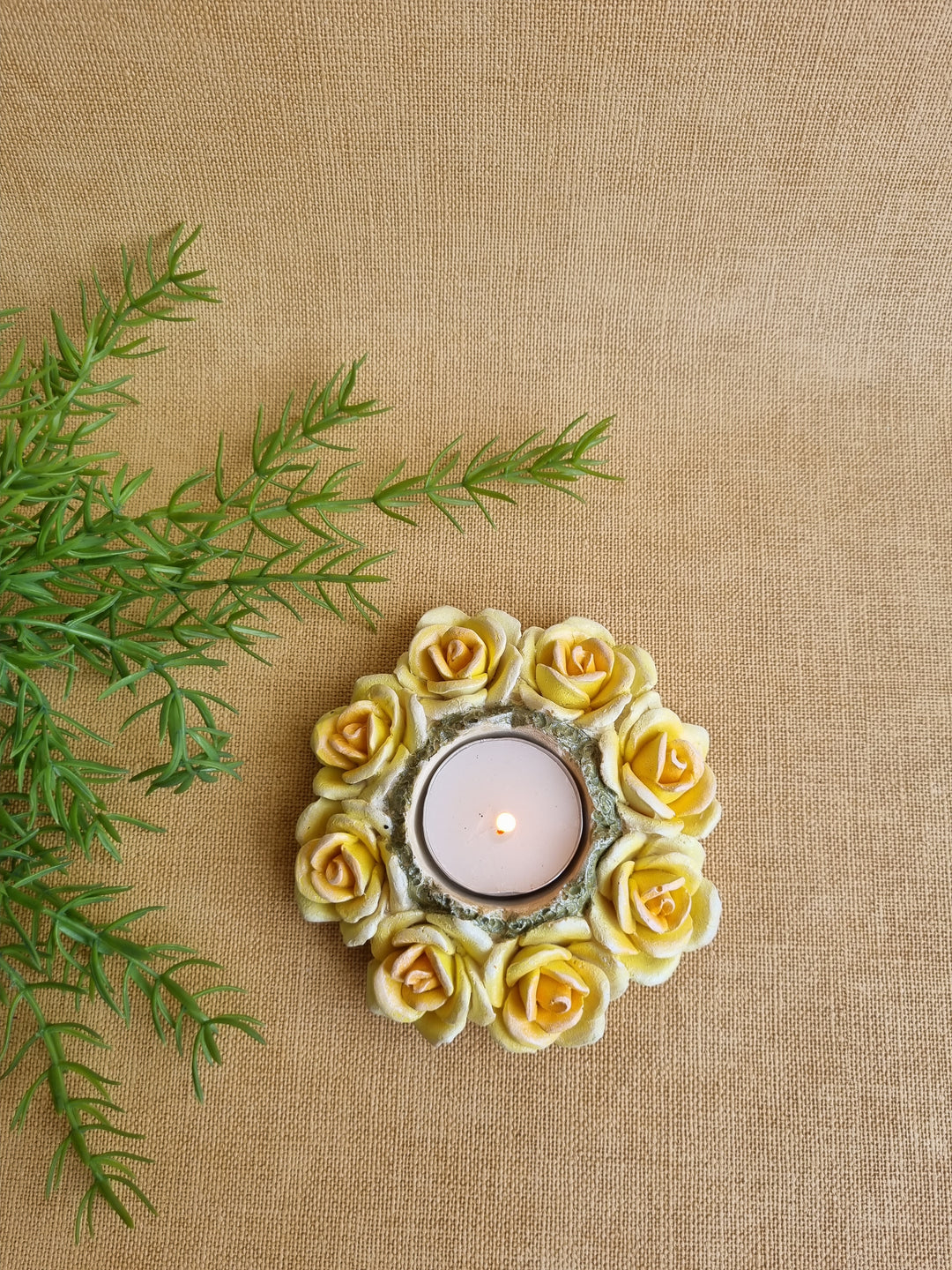 THE ASF SHOP Rosy Yellow Tealight Holder