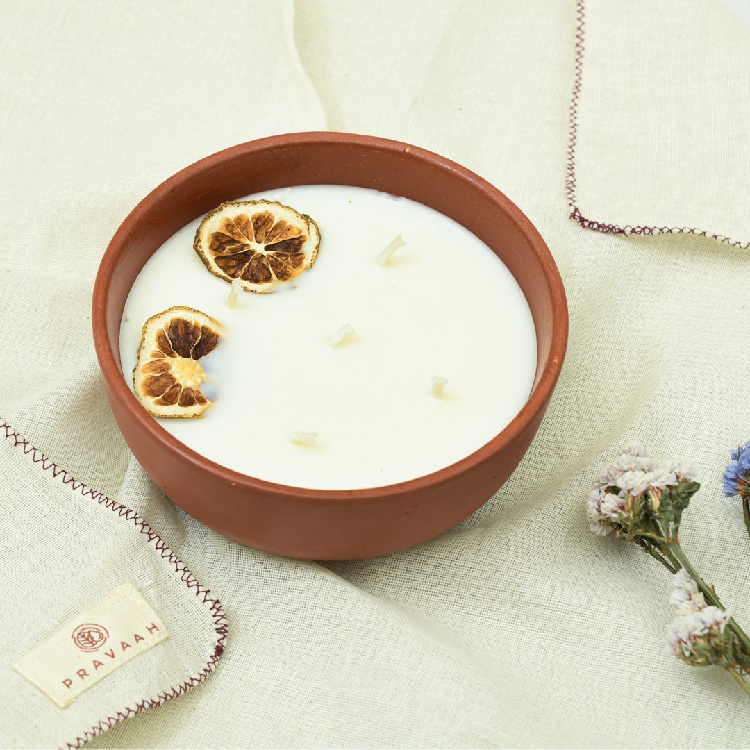 Pravaah Narangi XL Candle | Tropical Citrus Summer | Soy Wax