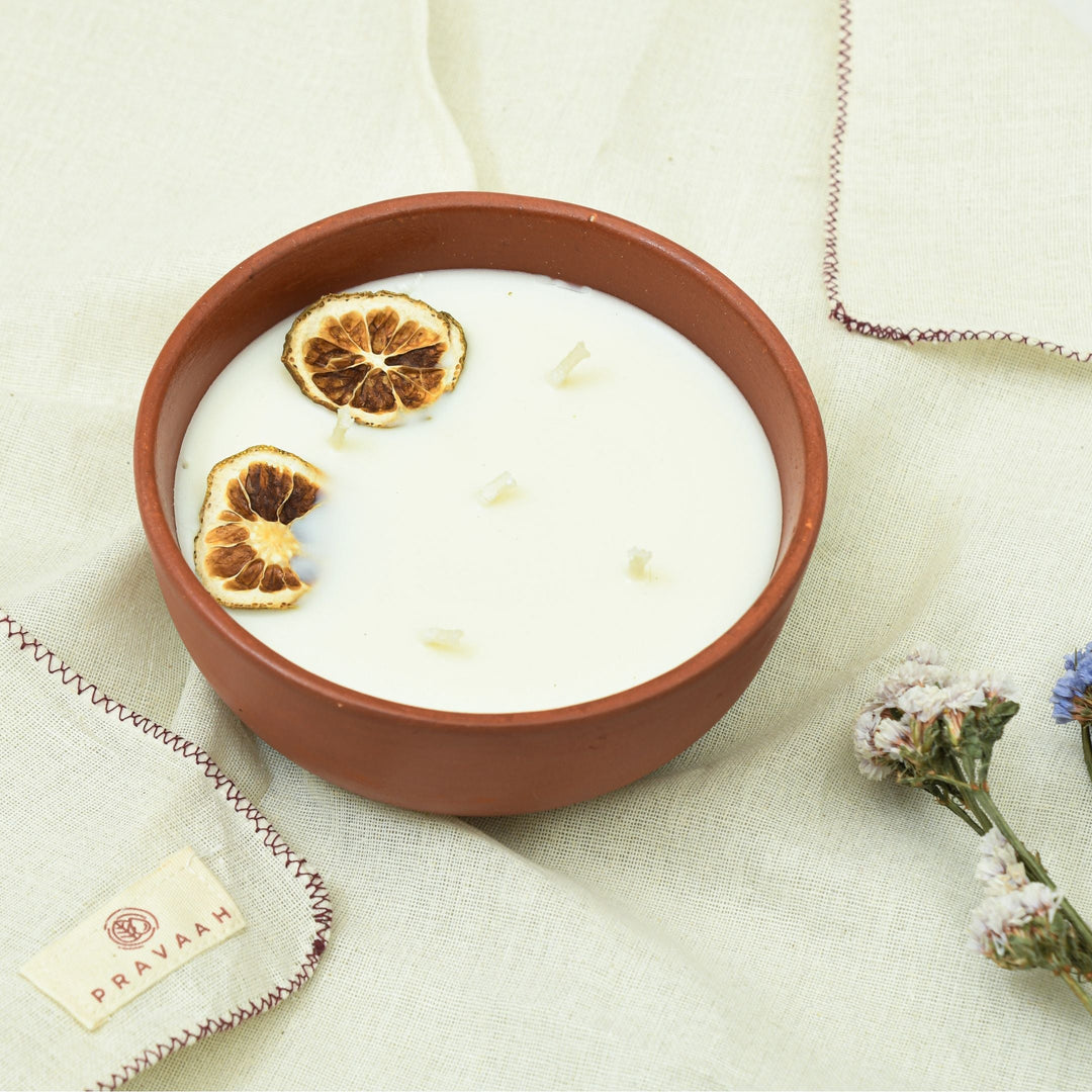 Pravaah Narangi XL Candle | Tropical Citrus Summer | Soy Wax
