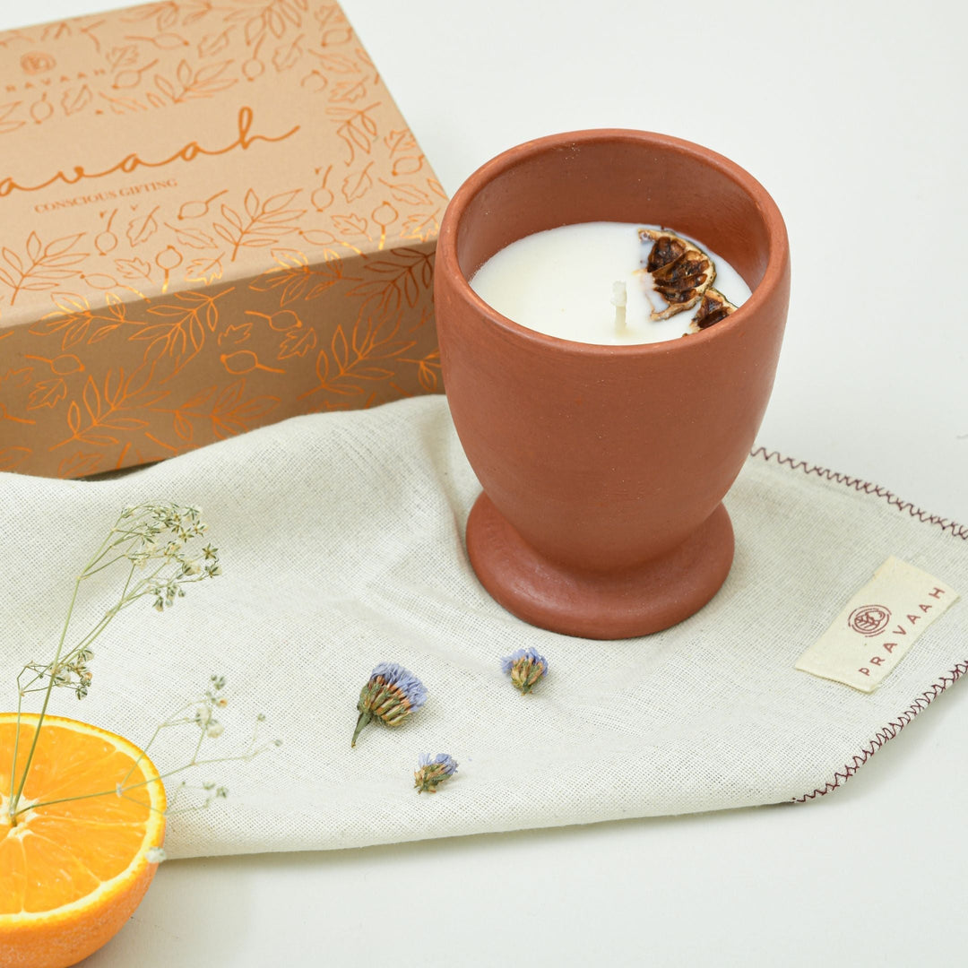 Pravaah Narangi Candle | Tropical Citrus Summer | Soy Wax